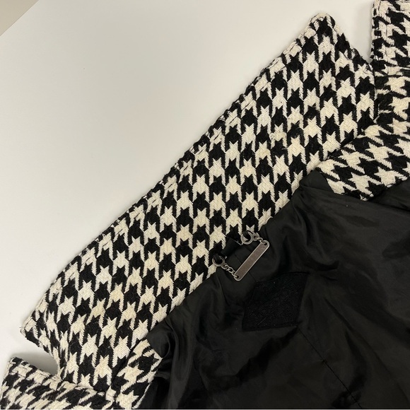 JouJou Fashion Houndstooth mid-length Peacoat (Pea Coat) - Picture 7 of 12